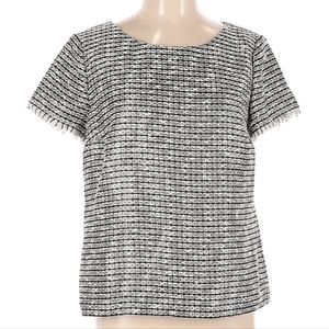 Talbots Shimmery Metallic Short Sleeve Womens Blouse 12